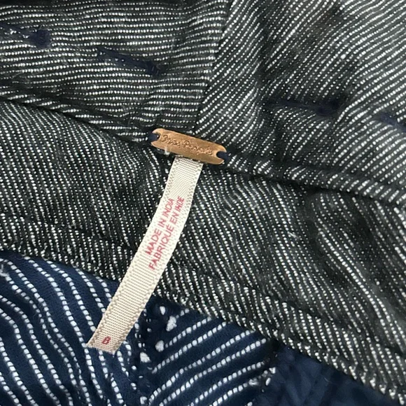 Free People Navy Striped Cropped Pants - Picture 3 of 6